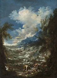 Krajina s rybáři, kolem roku 1730
